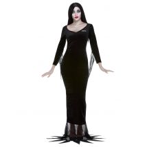 Morticia-Addams-Kostüm mit Perücke Addams-Family-Kostüm für Damen schwarz - Thema: Gothic - Schwarz - Größe XL