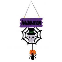 Freundliche Halloween-Deko Totenkopf und Spinne 60 cm - Bunt - Größe Einheitsgröße