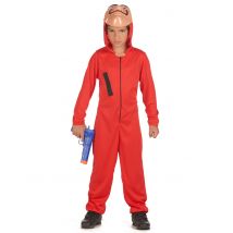 Bankräuber-Kostüm für Kinder Halloween-Filmkostüm rot-schwarz - Thema: Promis + Lizenzen - Rot/Rotbraun - Größe 92/104 (3-4 Jahre)