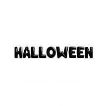 Halloween Schriftzug Ballons schwarz 9 Stück 40 cm - Thema: Gothic - Schwarz - Größe Einheitsgröße