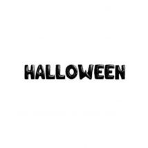 Halloween Schriftzug Ballons schwarz 9 Stück 40 cm - Thema: Gothic - Schwarz - Größe Einheitsgröße