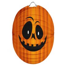 Kürbis-Lampion Halloween-Laterne orange-schwarz 22 cm - Thema: Kürbisse - Orange - Größe Einheitsgröße