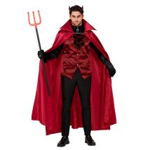 Charmanter Teufel Kostüm Halloween rot-schwarz - Rot/Rotbraun - Größe XL
