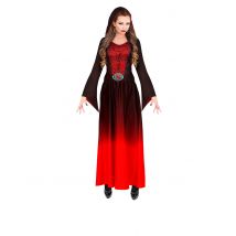 Vampir-Kleid Vampir-Kostüm mit Spinnweben Halloween schwarz-rot - Thema: Vampire und Fledermäuse - Rot/Rotbraun - Größe L