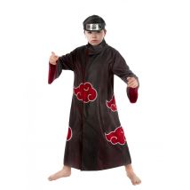Itachi-Kinderkostüm für Jungen Naruto schwarz-rot-silber - Thema: Ninjas - Schwarz - Größe 128 (7-8 Jahre)