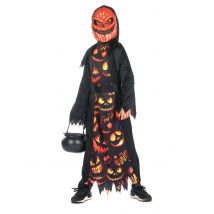 Kürbis Kinderkostüm Halloween schwarz-orange - Thema: Kürbisse - Schwarz - Größe 110-122 (4-6 Jahre)