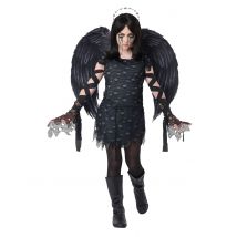 Gothic Engel Deluxe Kinderkostüm schwarz - Thema: Gothic - Schwarz - Größe 134 (6-8 Jahre)