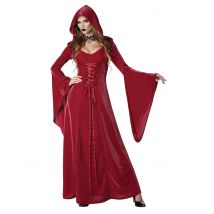Gothic Damenkostüm Halloween rot - Thema: Gothic - Rot/Rotbraun - Größe XS (36/38)
