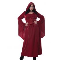 Gothic Damenkostüm in Übergröße Halloween rot - Thema: Gothic - Rot/Rotbraun - Größe XXXL (48/50)