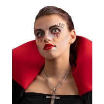 Vampir Make-Up Set für Erwachsene glänzend - Thema: Hexen + Magier - Bunt - Größe Einheitsgröße