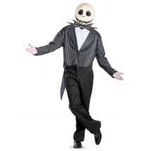 Jack Skellington Kostüm für Herren Halloween schwarz-weiss - Thema: Gruseliger Fasching - Schwarz - Größe XL
