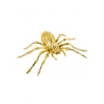 Skelett Dekospinne gold 12,5 x 20,5 cm - Thema: Spinnen - Gold