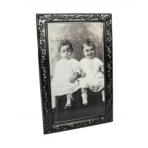 Kinderporträt Fotorahmen Halloween Wanddeko schwarz-weiß 38 cm - Thema: Horrorfilm - Schwarz