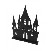 Dekoration gruseliges Schloss, Spukschloss, Horrorschloss, Holz, schwarz, 18 x 23 cm - Thema: Geister - Schwarz