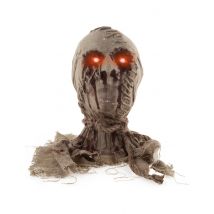 Leuchtender Mumienkopf Mumie Dekoration Halloween 50 cm - Thema: Geister - Braun