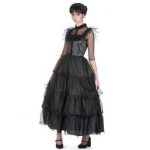 Edles Gothic-Ballkleid-Damenkostüm schwarz - Thema: Gothic - Schwarz - Größe XS