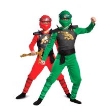 Ninjago Kai und Lloyd Partnerkostüm - Thema: Gruseliger Fasching - Rot/Rotbraun - Größe Einheitsgröße