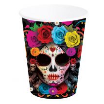 6 Tag der Toten Becher 240 ml - Thema: Tag der Toten - Bunt