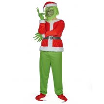 Grünes Monster von Weihnachten Erwachsene - Thema: Gruseliger Fasching - Rot/Rotbraun - Größe M / L