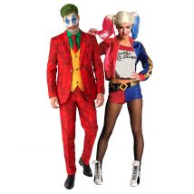 Joker und Harley Quinn Paarkostüm - Thema: Harley Quinn - Rot/Rotbraun - Größe Einheitsgröße