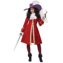 Piratenkostüm für Damen mit Hake - Thema: Piraten, Geisterpiraten + Wikinger - Bunt - Größe L (42/44)