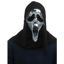 Scream Maske für Erwachsene silber - Thema: Horrorfilm - Silber/Grau - Größe Einheitsgröße