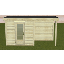 Woodpro Moderne Tuinhuis 250x200+200 Achterwand