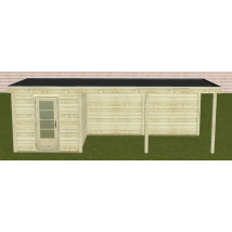 Woodpro Moderne Tuinhuis 250x300+450 Achterwand