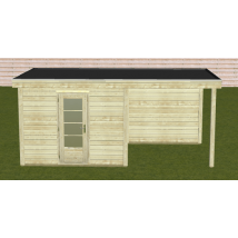 Woodpro Moderne Tuinhuis 300x300+250 Achterwand