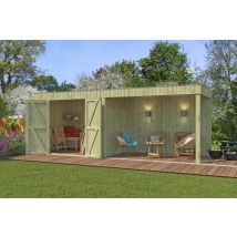 Woodlands tuinhuis Qube V1 600x198 geïmpregneerd