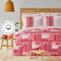 Karaca Home Pietra Bettwäsche-Set 100% Baumwolle Rot