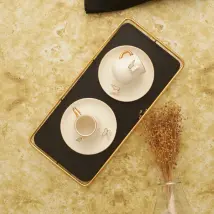 Karaca Schmetterling Mochatassen- Espressotassen aus Porzellan für 2 Personen