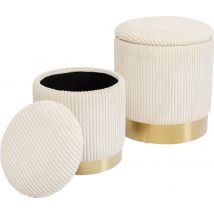 Hocker Cherry Storage Cord Creme (2/Set)
