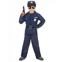 Kleiner Polizist Kinderkostüm Officer blau-schwarz-silber - Thema: Fasching und Karneval - Größe 122/134 (7-9 Jahre)