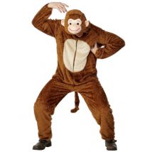 Affe Plüsch-Kostüm Tierkostüm Unisex braun-beige - Thema: Fasching und Karneval - Braun - Größe M
