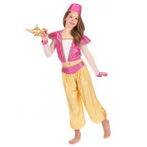 Orientalische Prinzessin Kostüm für Kinder pink-gelb - Thema: Fasching und Karneval - Gold - Größe 110-122 (4-6 Jahre)