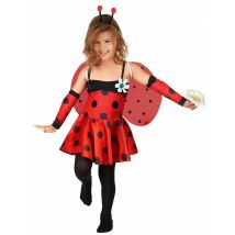 Marienkäfer-Mädchenkostüm Käferkostüm rot-schwarz - Thema: Fasching und Karneval - Größe 110-122 (4-6 Jahre)