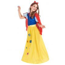 Märchen-Prinzessin Kinderkostüm Königin blau-gelb-rot - Thema: Fasching und Karneval - Größe 134/140 (10-12 Jahre)