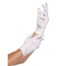 Kurze Handschuhe Kostüm-Accessoire weiss - Thema: Fasching und Karneval - Weiß