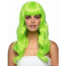 Wellige Langhaarperücke für Damen grün - Thema: Fasching und Karneval - Leuchtend/Neon