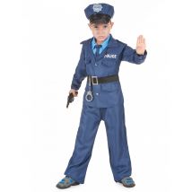 Polizist Kinderkostüm blau-schwarz - Thema: Fasching und Karneval - Blau - Größe 110-122 (4-6 Jahre)