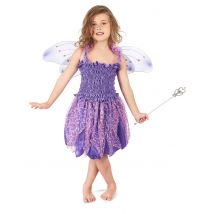 Bezaubernde Fee Kinderkostüm Elfe violett - Thema: Fasching und Karneval - Violett/Lila - Größe 134/140 (10-12 Jahre)