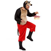 Wolf Tierkostüm braun-beige-rot - Thema: Fasching und Karneval - Braun - Größe L
