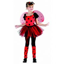 Marienkäfer Kinder-Kostüm schwarz-rot - Thema: Fasching und Karneval - Größe 110-122 (4-6 Jahre)
