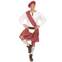 Schotte Kostüm Trachten-Uniform Plus Size rot-weiss - Thema: Mottoparty - Größe XL