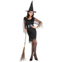Hexe Halloween-Damenkostüm schwarz - Thema: Halloween - Größe 40