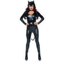 Sexy Katze Damenkostüm Catsuit schwarz - Thema: Fasching und Karneval - Schwarz - Größe M