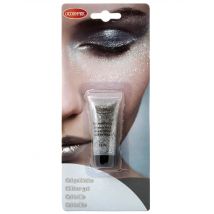 Glitzer Make-Up Gel Schminke silber 14ml - Thema: Fasching und Karneval - Silber/Grau