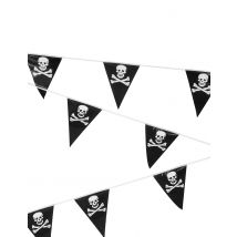 Piratengirlande Totenkopf schwarz-weiss - Thema: Fasching und Karneval - Weiß