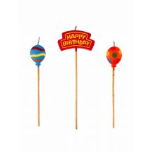 Geburtstagskerzen Happy Birthday 3-teilig bunt 25cm - Thema: Geburtstag und Jubiläum
